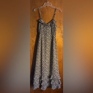 Urban Outfitters, Black floral maxi dress, spaghetti straps